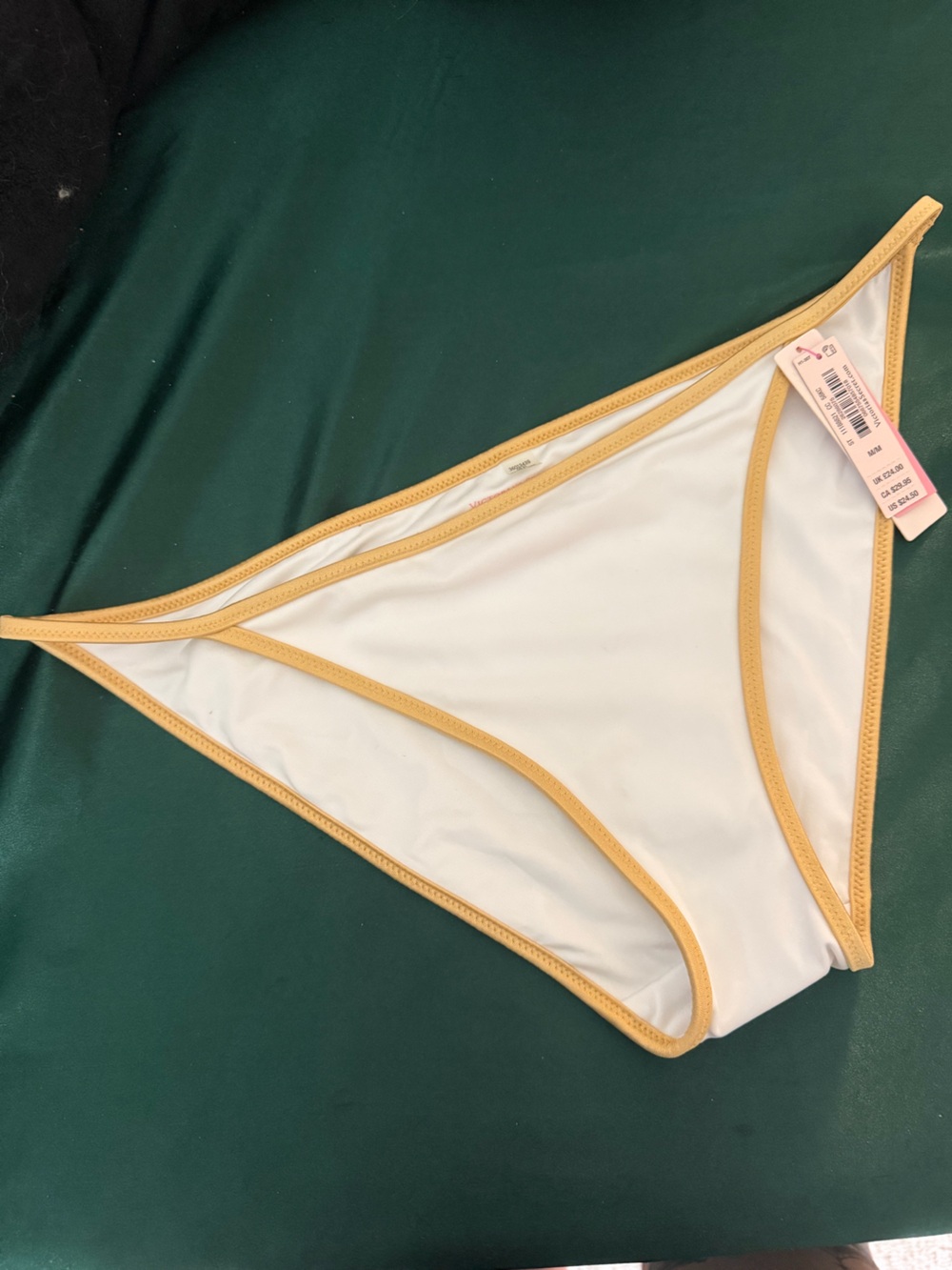 Victoria's Secret White Bikini Bottom with Cream Trim